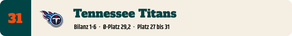 31. Tennessee Titans