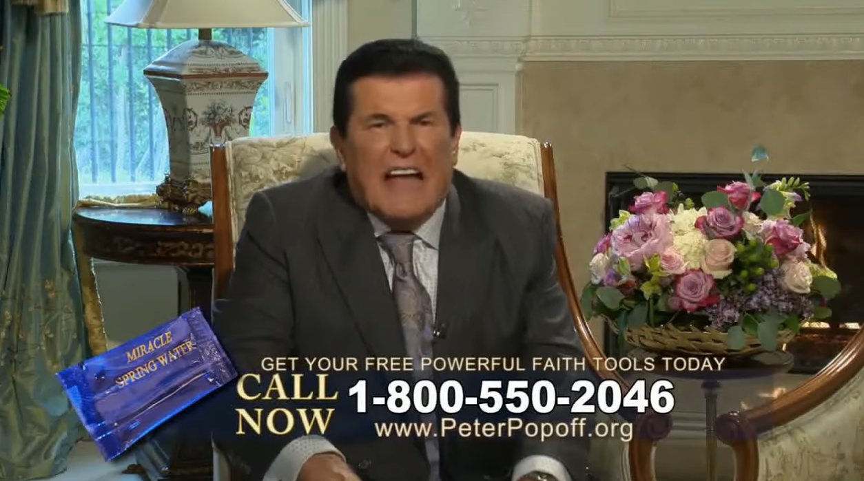 Peter Popoff’s "Miracle Spring Water" scam costs religious TV network £