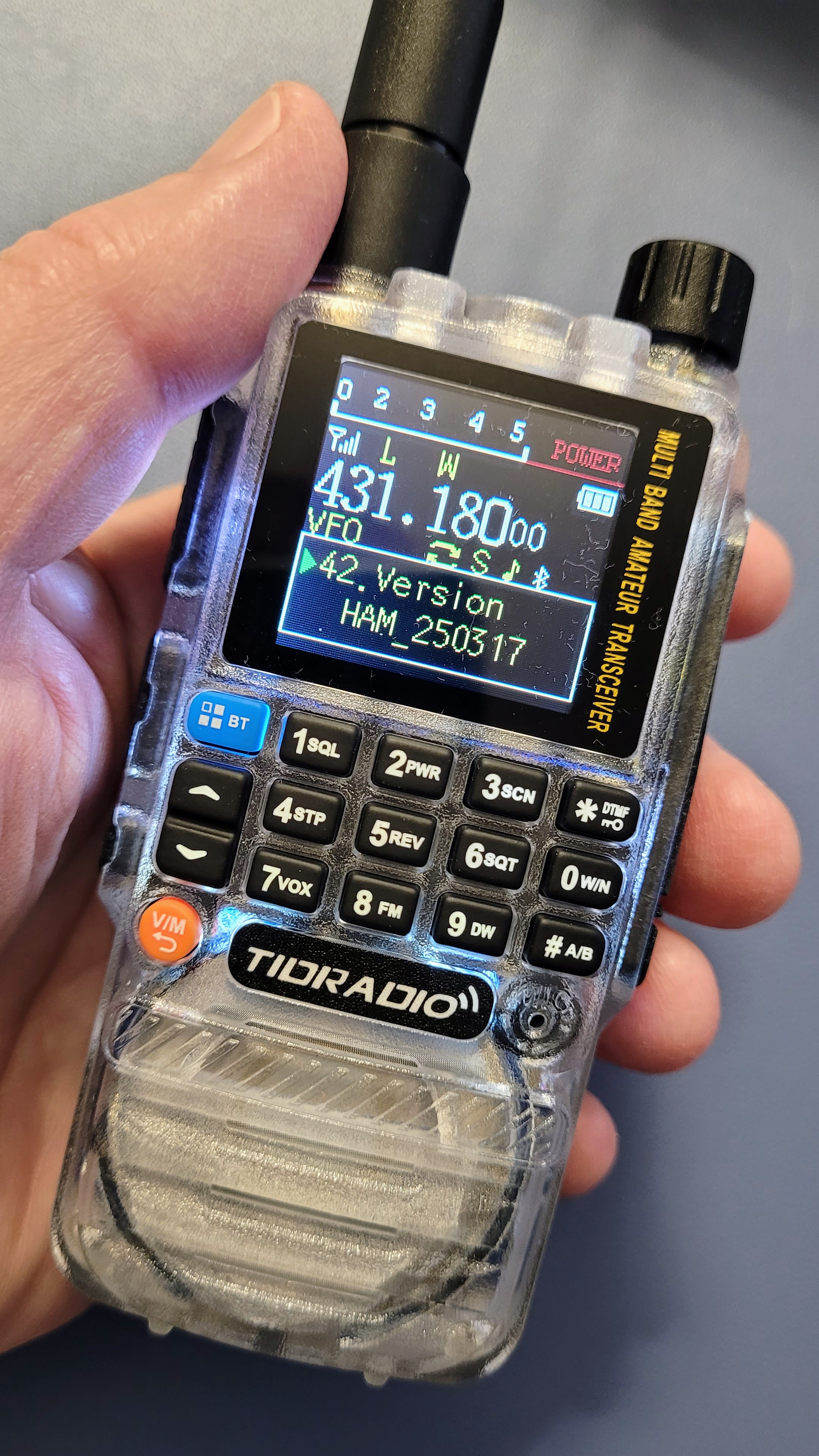 TD-H3 radio showing new firmware version installed