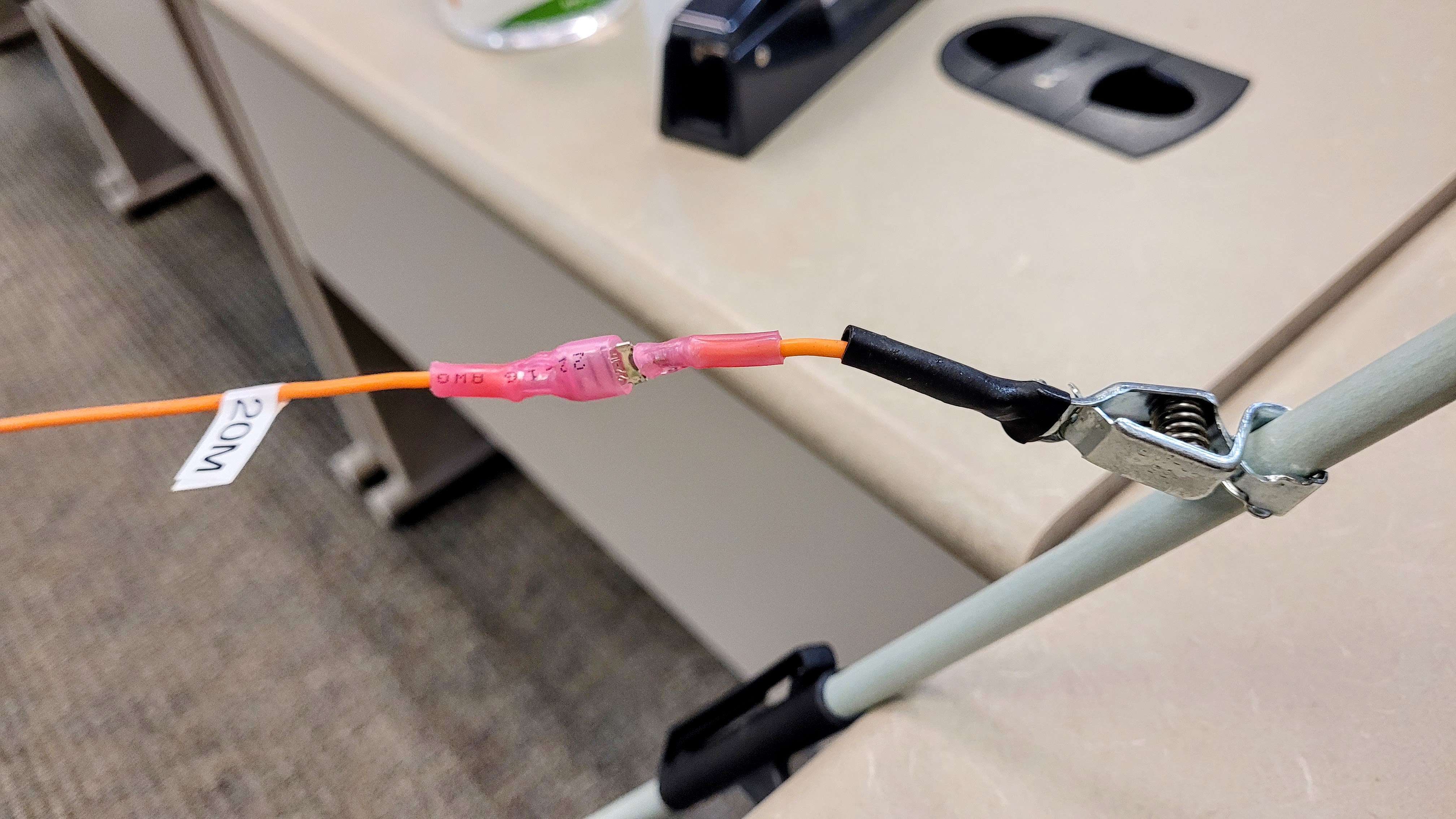 Mueller clip on end and spade connector for 20M length