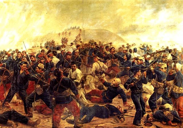 Battle of Arica, 1880. Chile and Peru locked in a bloody war over Guano. No prisoners were taken.
