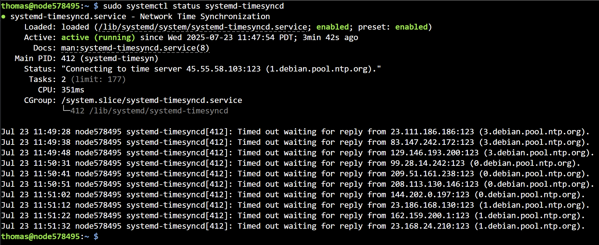 Time servers not reachable from behind the SNF’s firewall