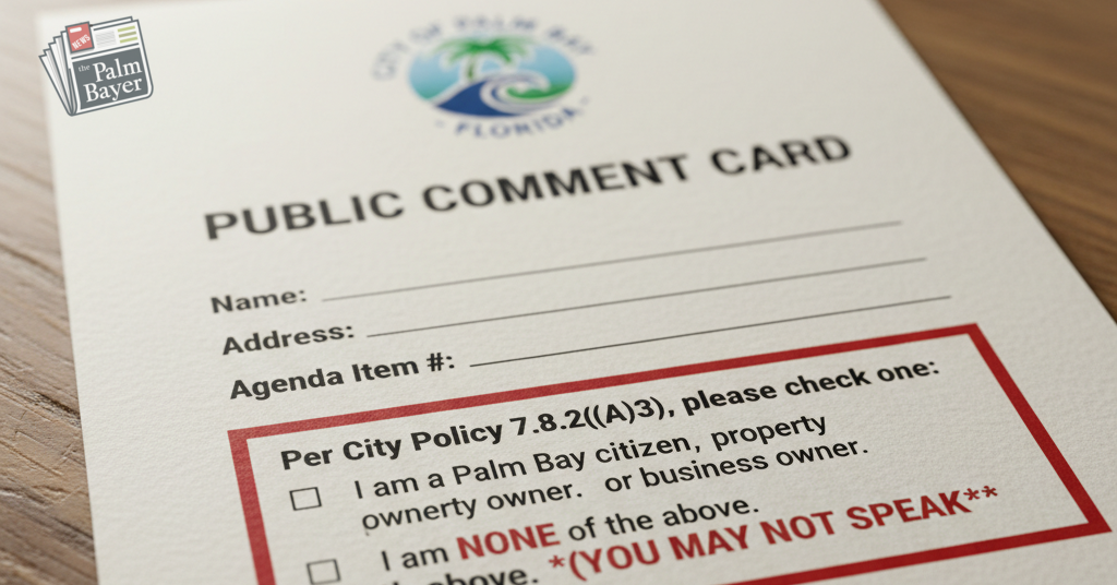 Image for article: Palm Bay Sued Over Public Comment Policy
