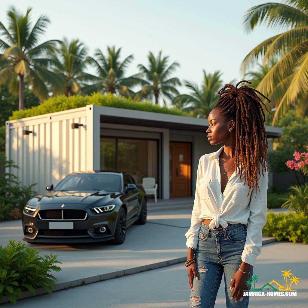Kingston Container Home with Car and Person