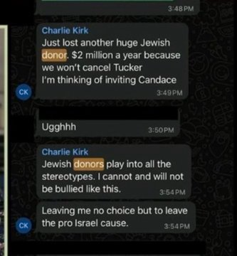 Charlie Kirk Texts About REJECTING Israeli Donors and ‘Leaving Pro