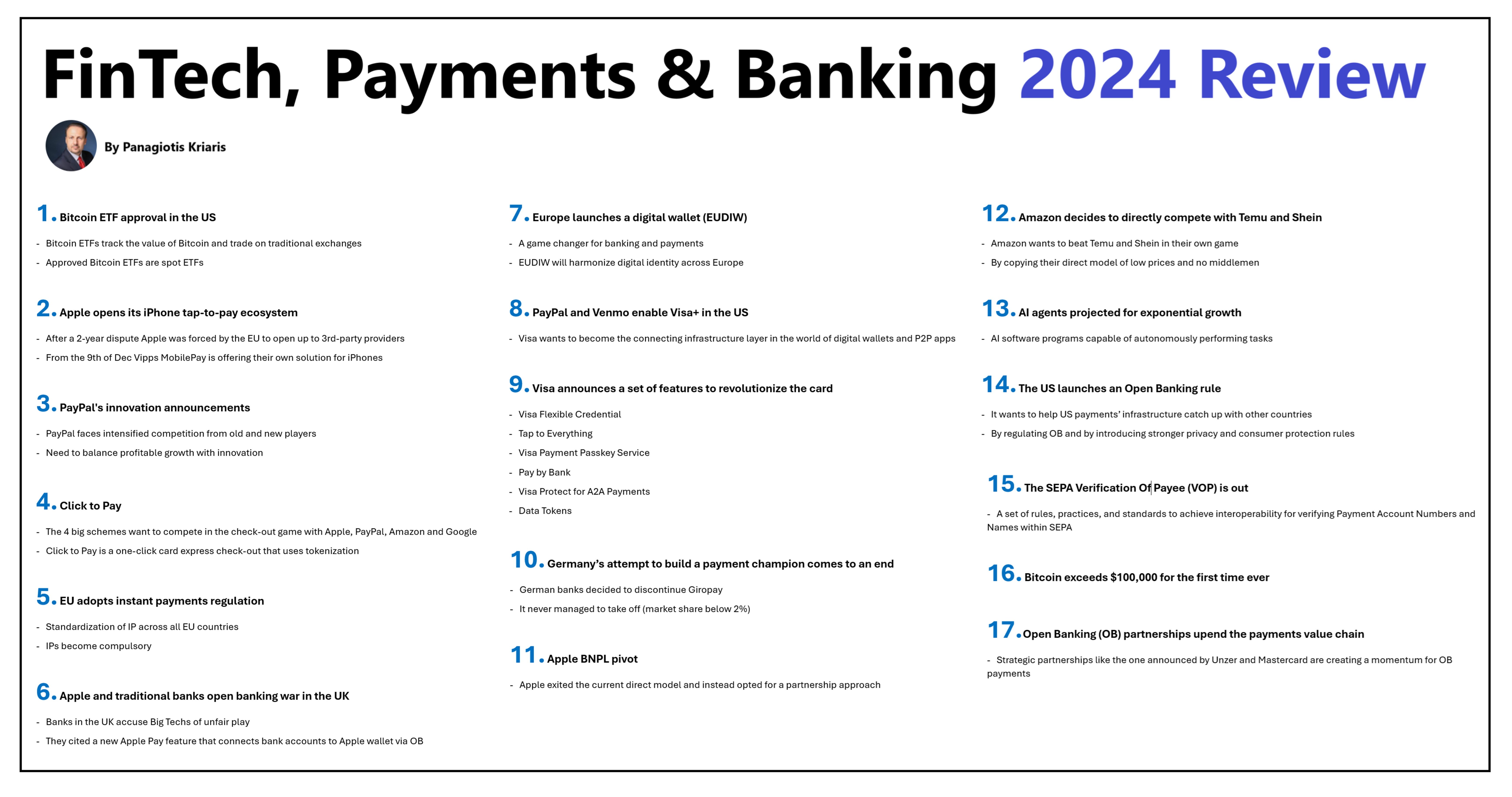 1) 2024 FinTech Review 2) How Banks can monetize Open Banking