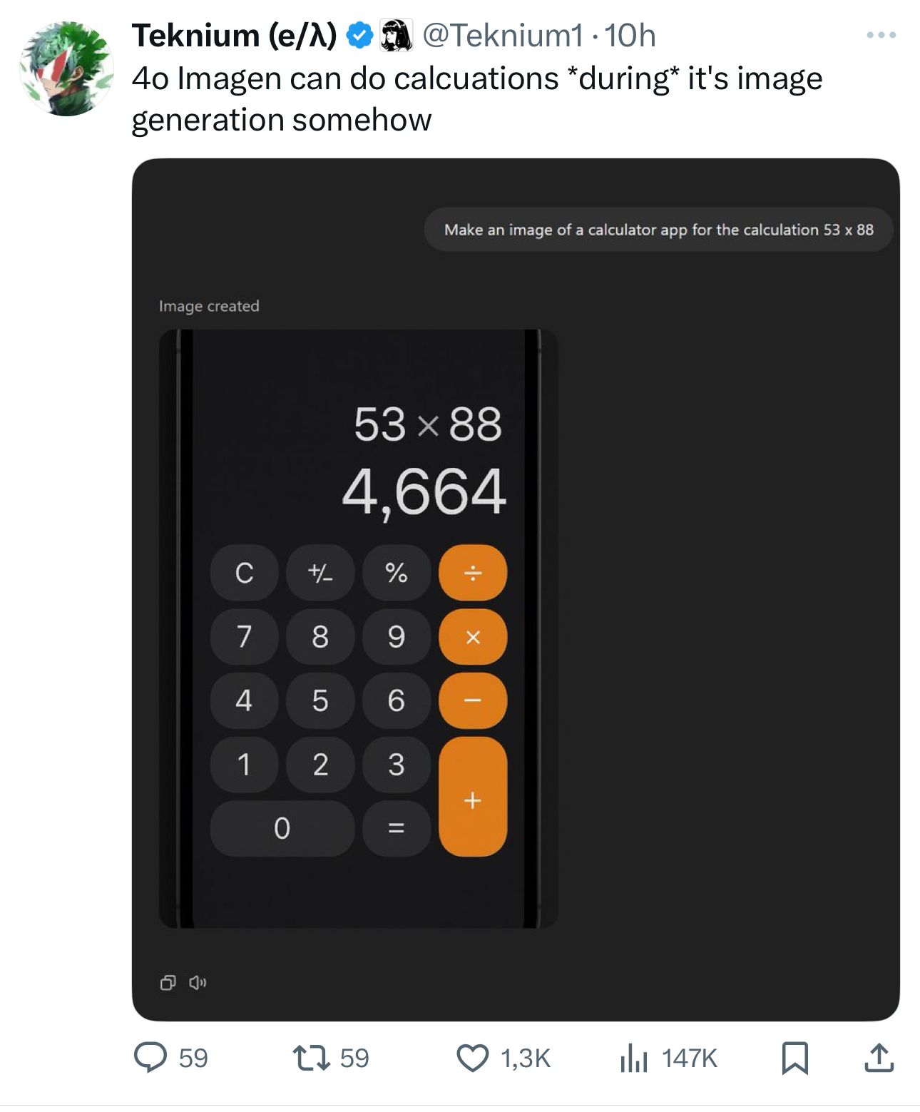 The new Imagen model is capable of actual computation in the prompt. Completely unlike diffusion models.