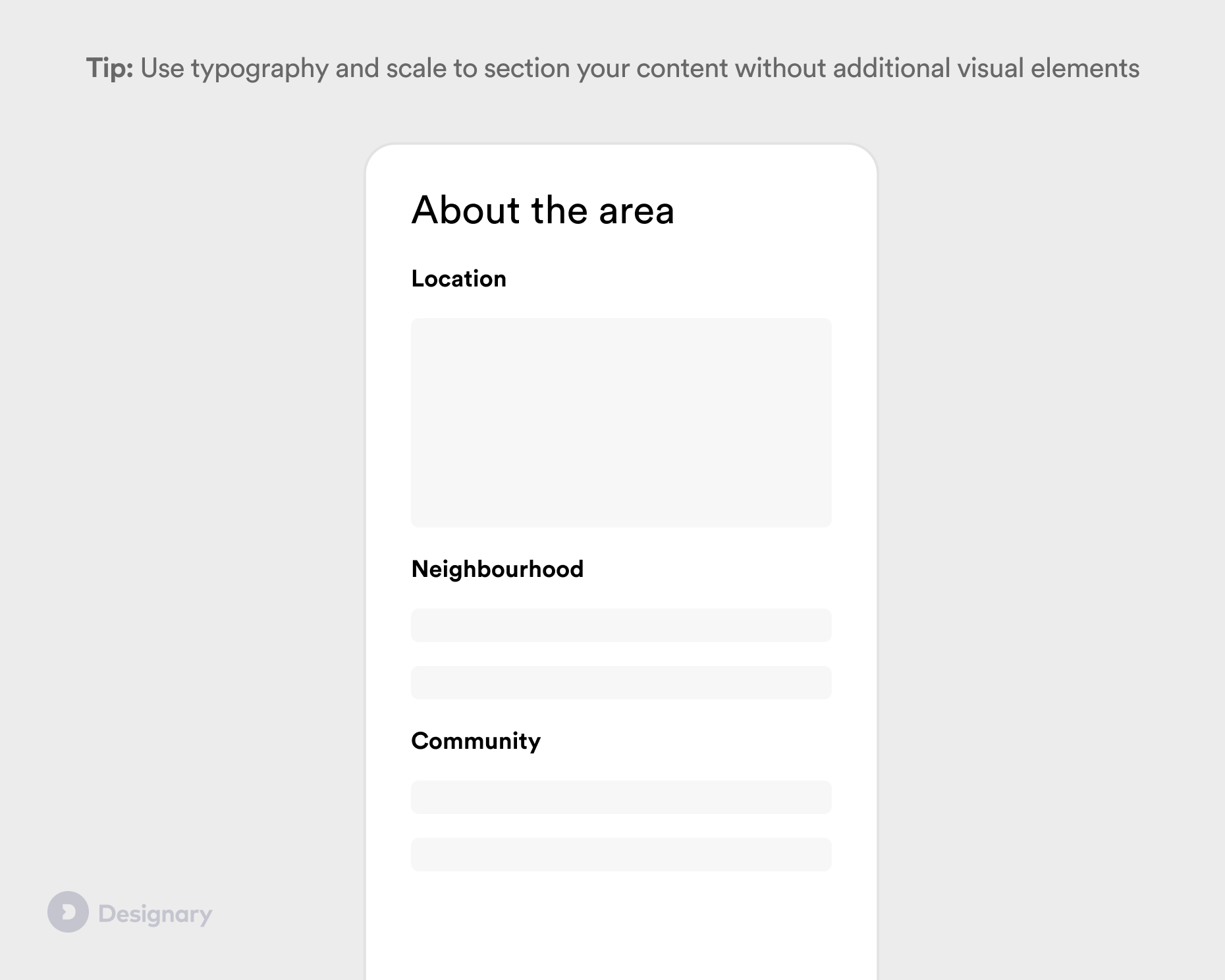 UX Tip #9: Sections, structure and visual hierarchy in UX