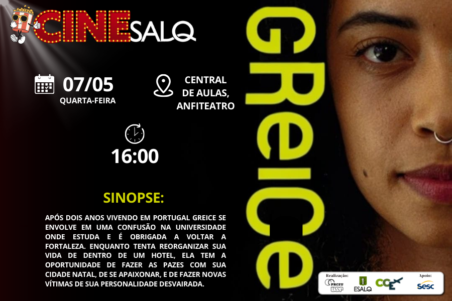 O filme Greice será apresentado na Esalq, com entrada franca