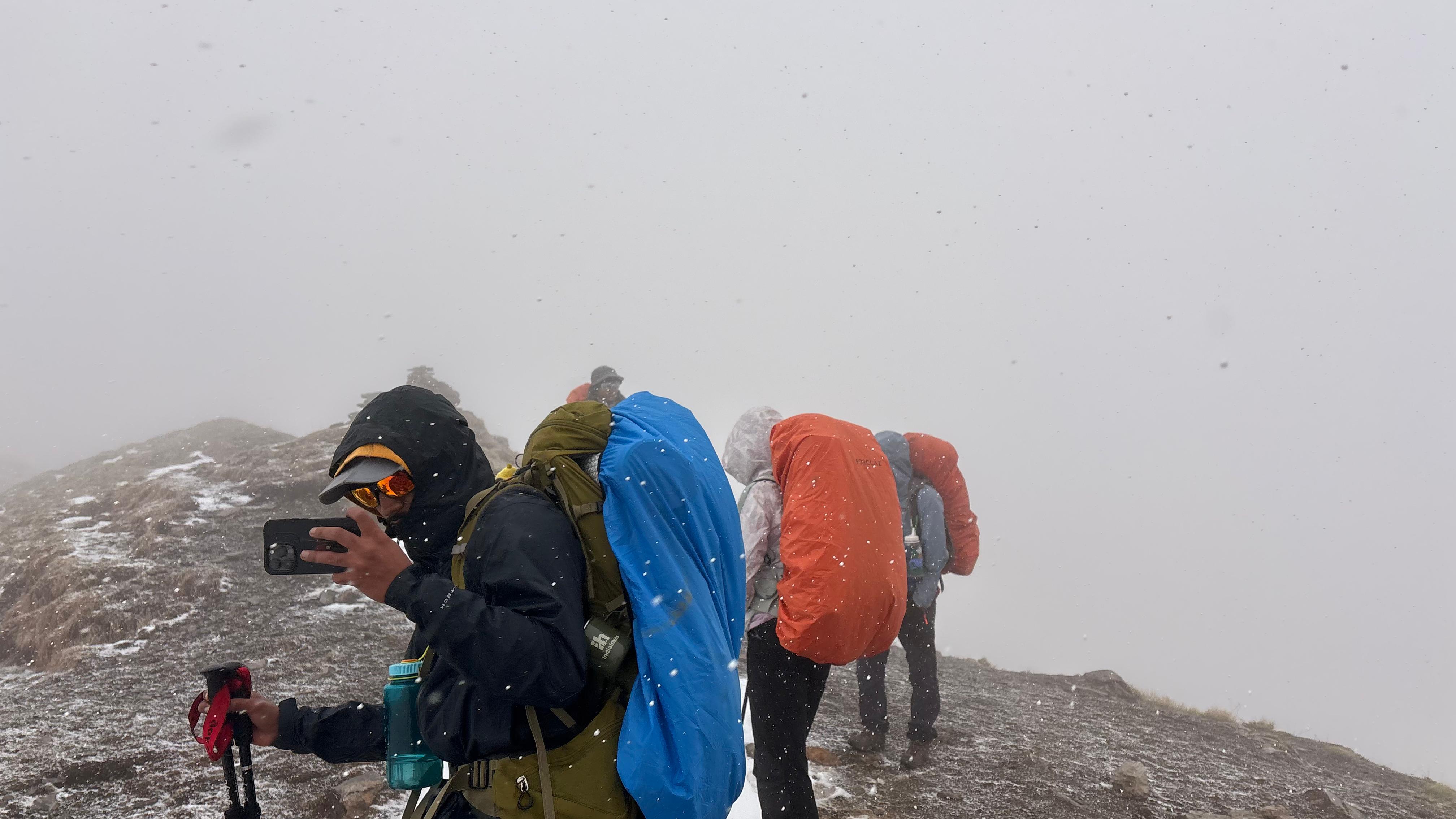 The storm rolling in at Patar Nachani on Devyani's Roopkund trek