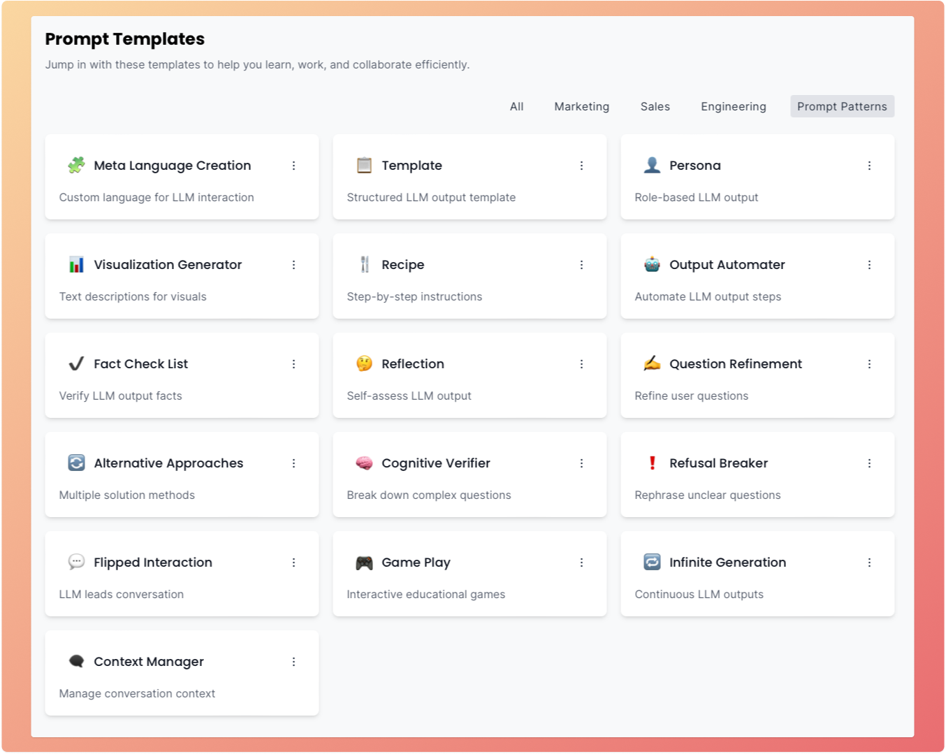 Guide to prompt patterns: How and when to use them plus 16 examples