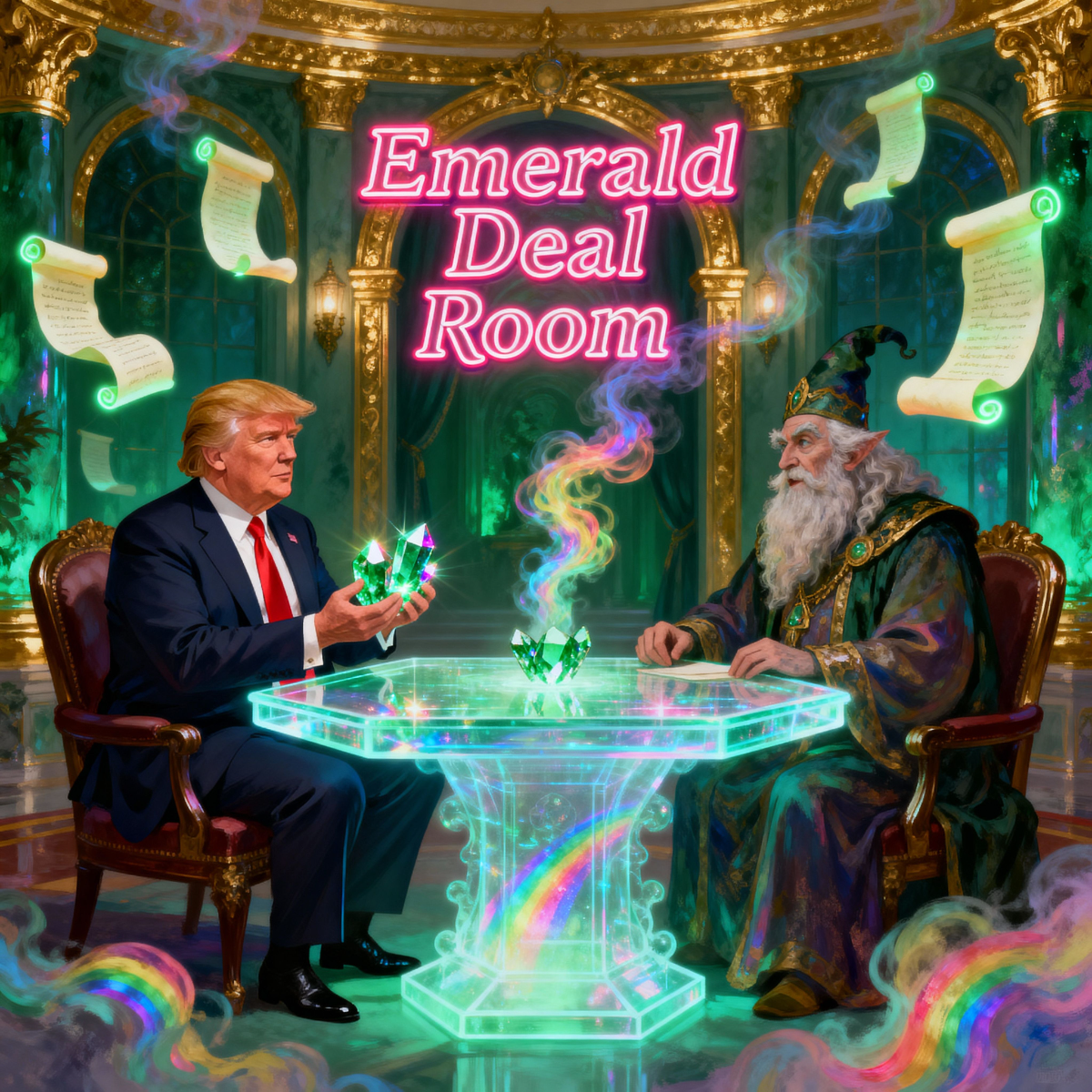 Magick Mica Trump parody art