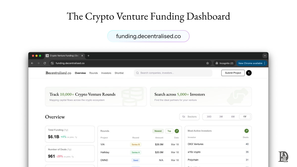 Venture Funding Tracker | Decentralised.co