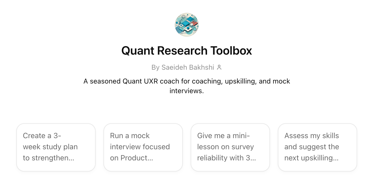 Introducing Quant Research Toolbox GPT - by Saeideh Bakhshi