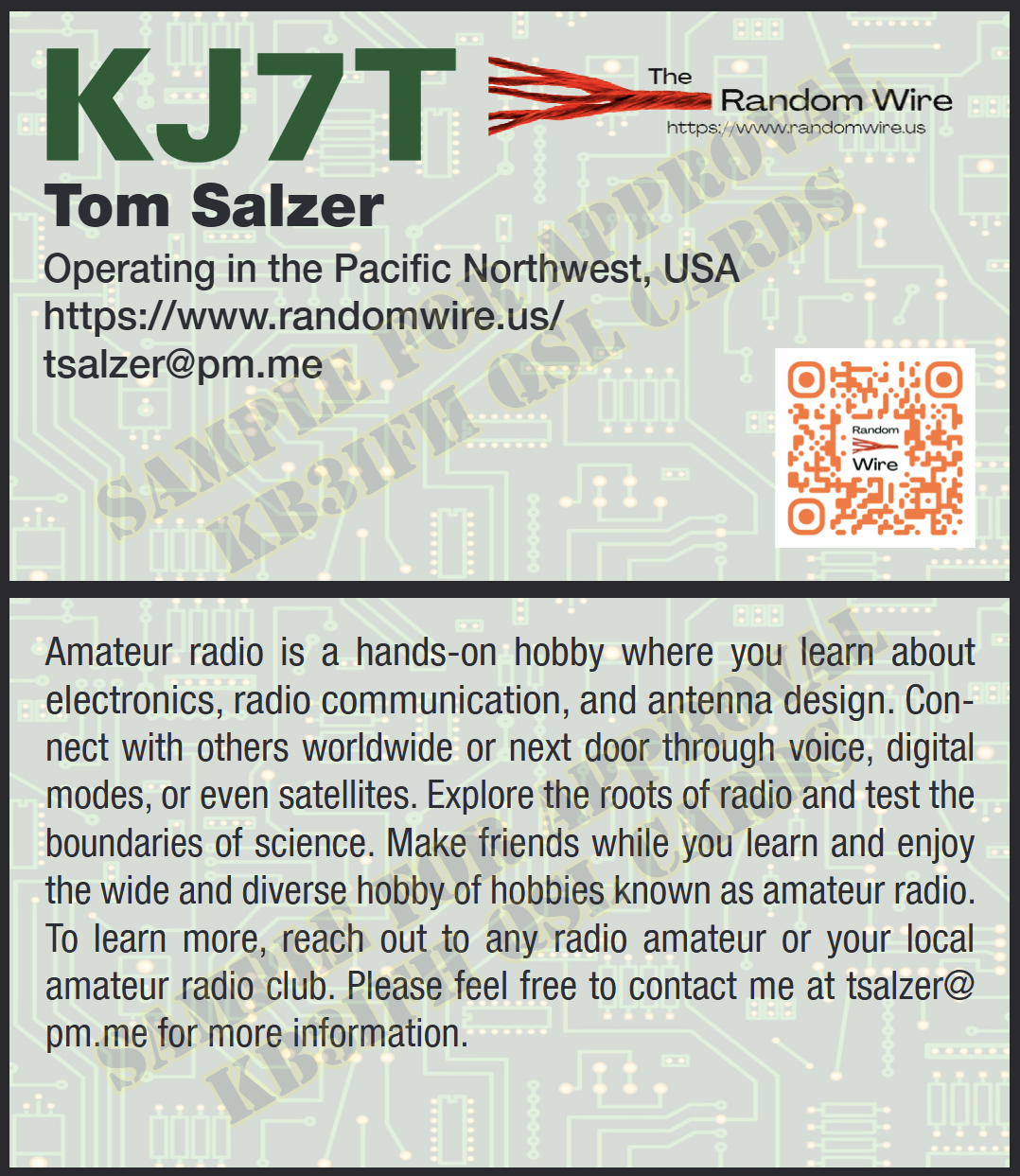 Front and back of new “eyeball” card