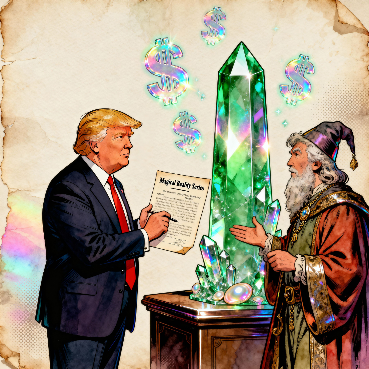 Magick Mica Trump parody art