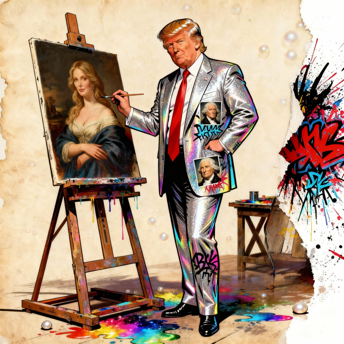 Magick Mica Trump parody art