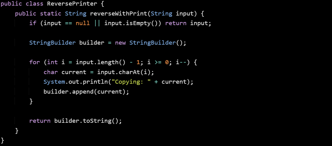 Reversing a Word or Sentence Using Java Code