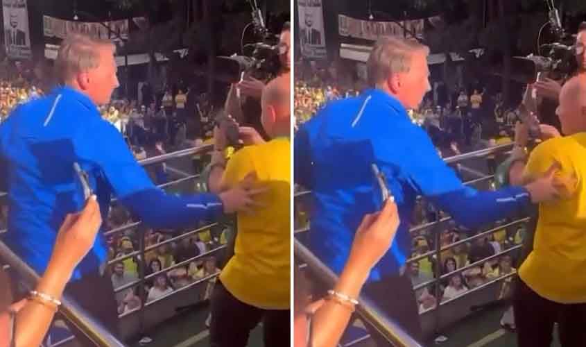 Bolsonaro empurra deputado Coronel Chrisóstomo durante evento em SP; deputado é maior apoiador do ex-presidente em RO