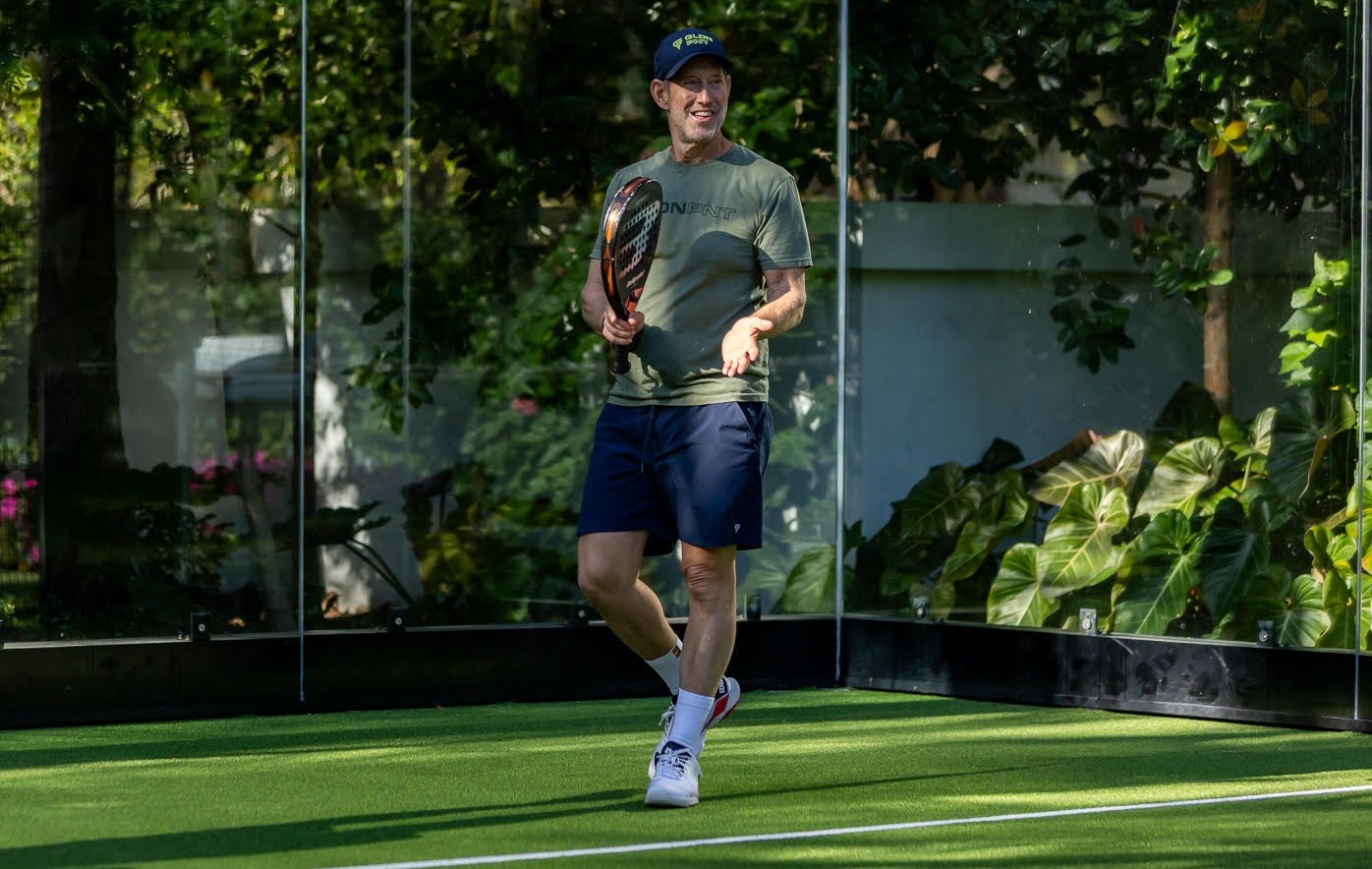 GLDN PNT Founder Scott London on a padel court
