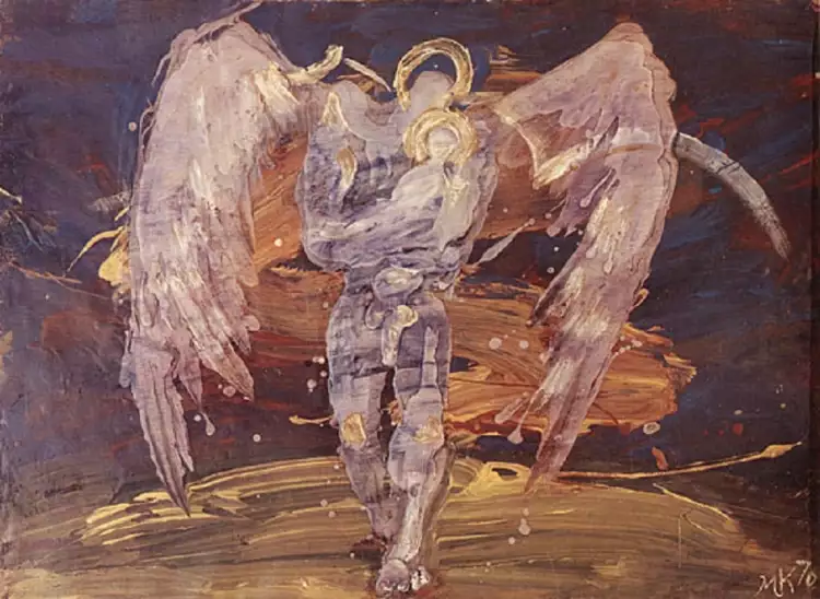 Неофициальное искусство СССР. Михаил Кулаков. Картина «Папа-ангел», 1970