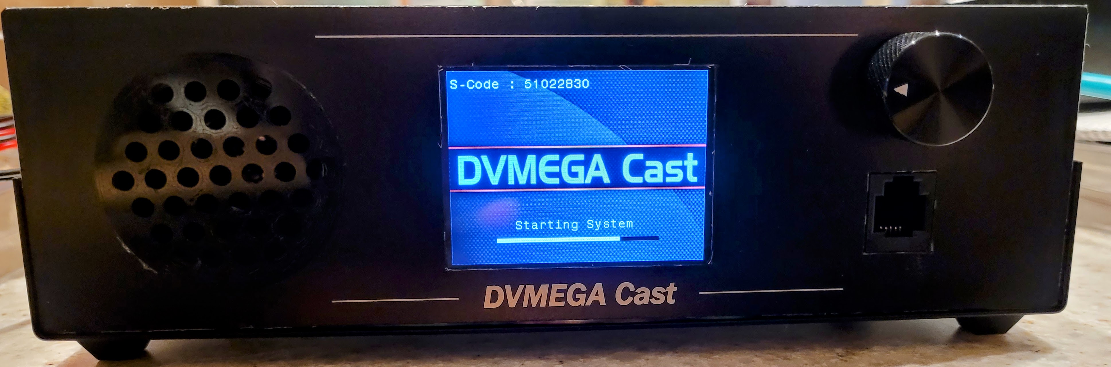 DVMEGA Cast “Starting System” message