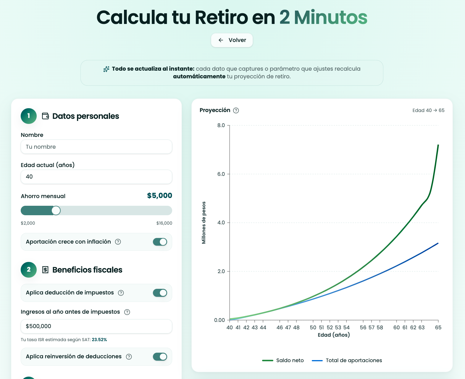 Calcula tu Retiro en 2 Minutos ⏰