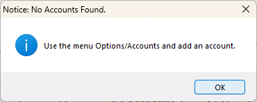 Notice: No Accounts Found