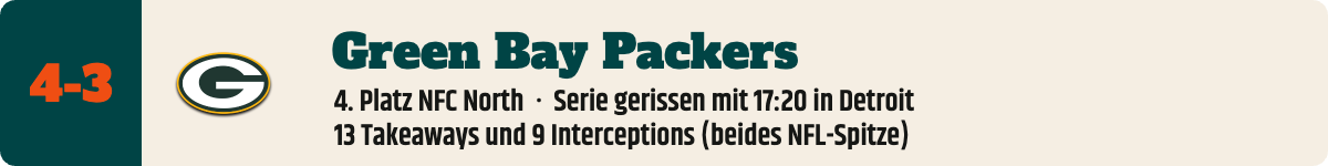 Green Bay Packers, 4-3