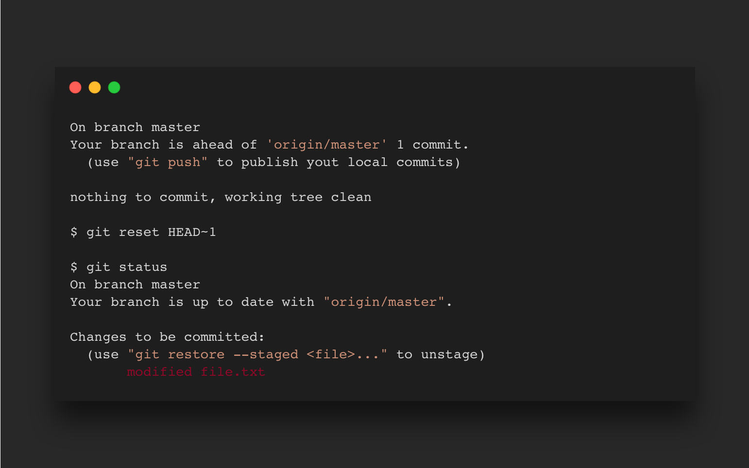 Git Explained - Unstage, Unmodify & Undo