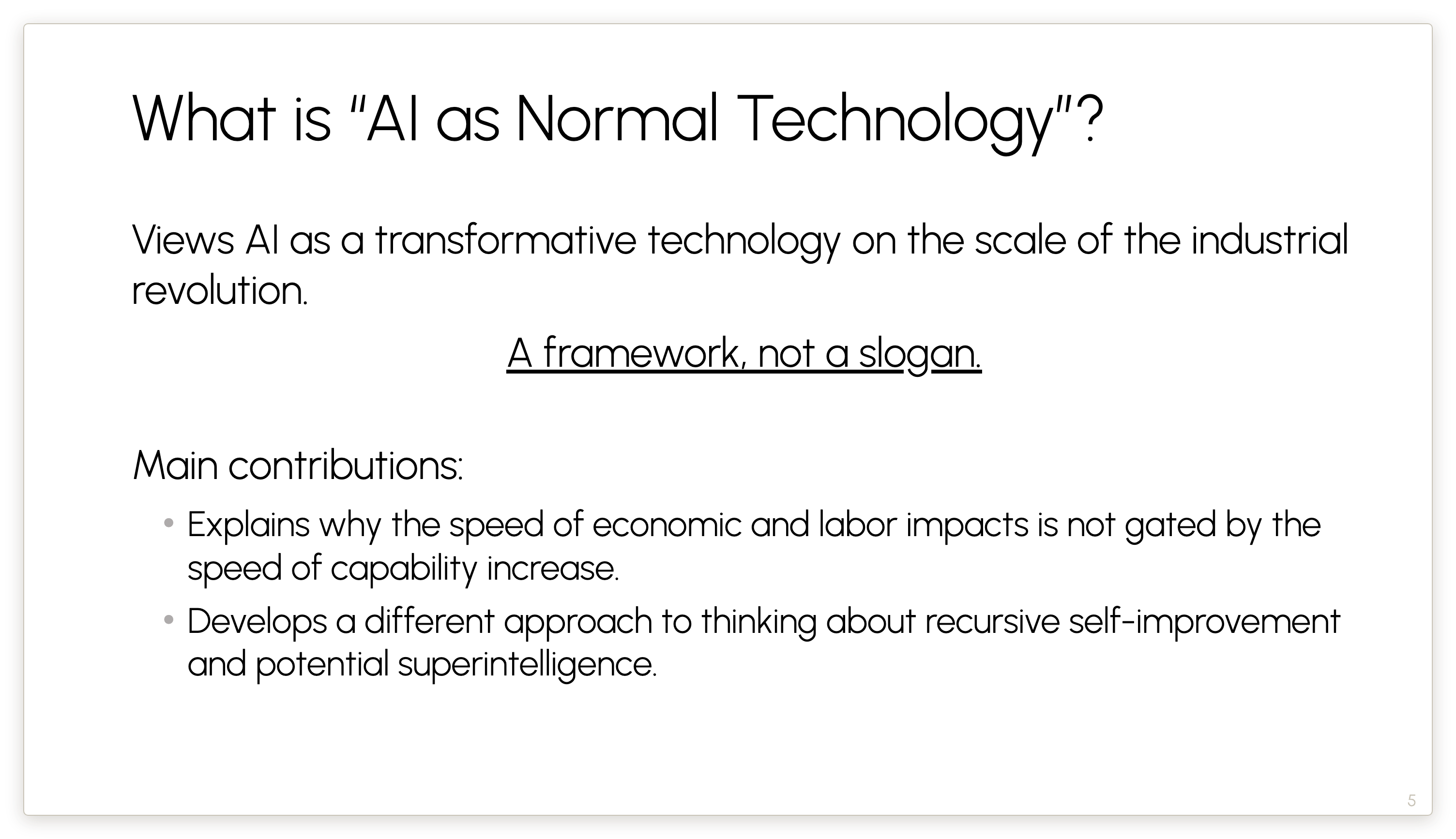 What is “AI as Normal Technology”?