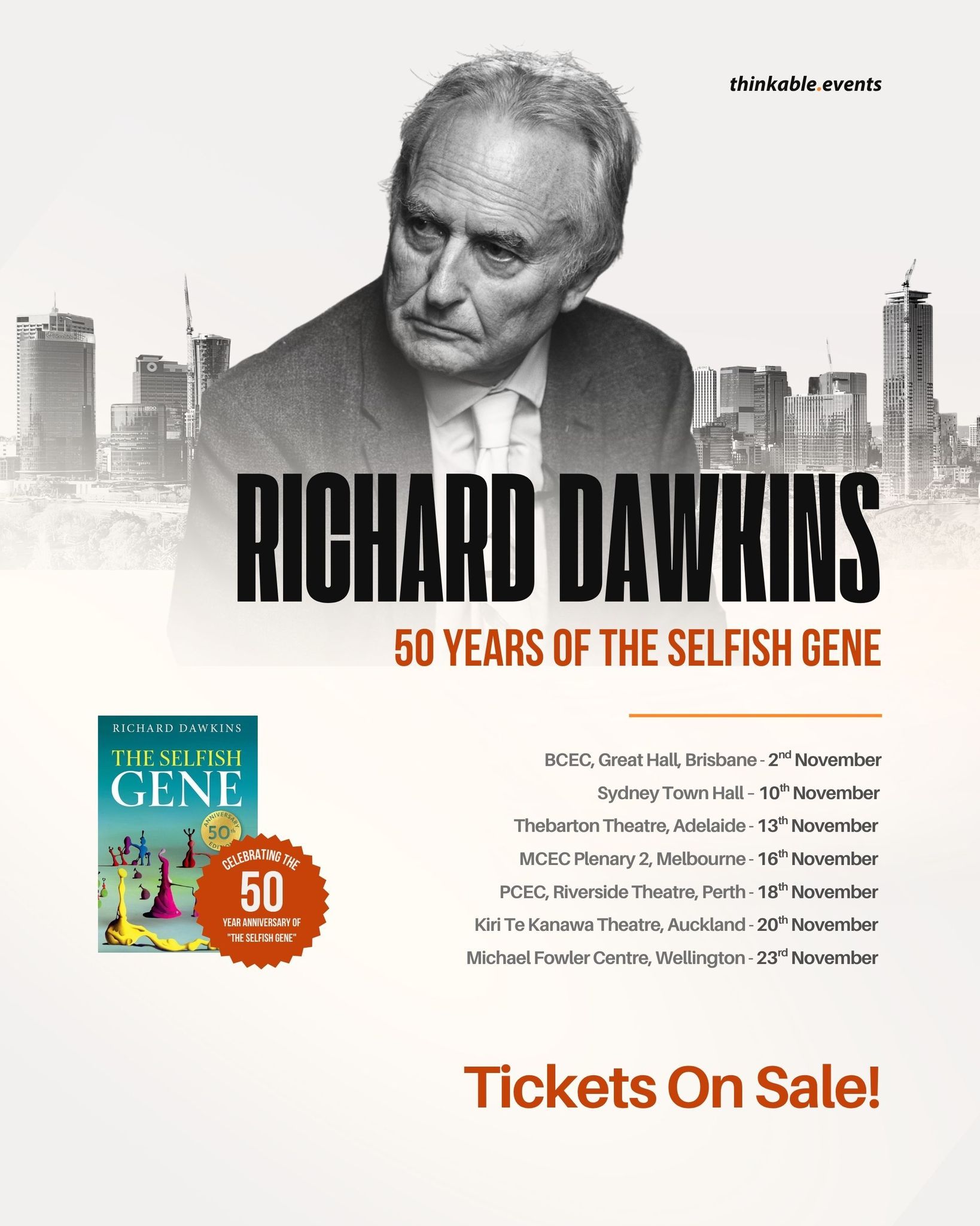 Richard Dawkins is coming to Australia and New Zealand