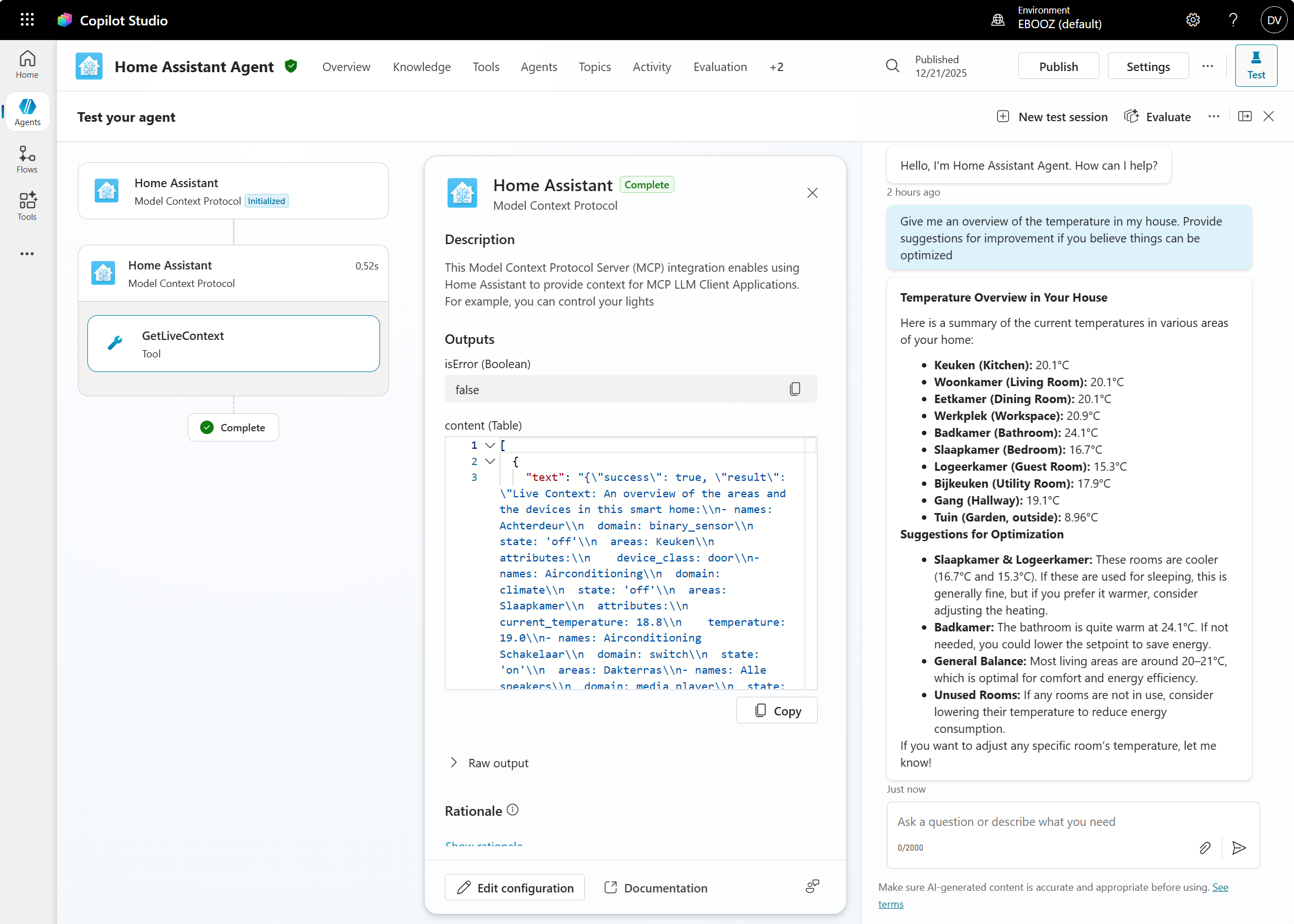 How to setup the Home Assistant MCP Server in Copilot Studio