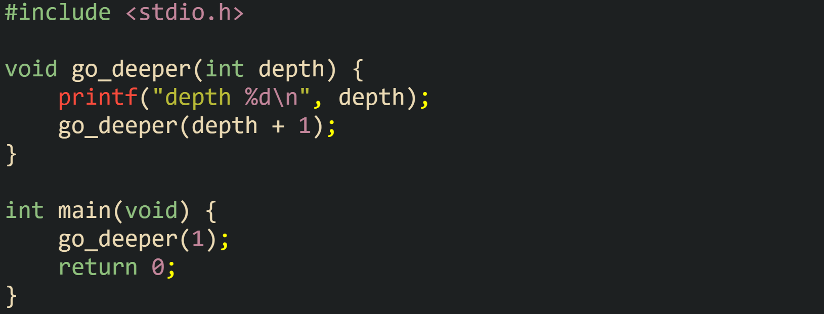 Recursion Stack Overflow Example C Recursion and the Call Stack