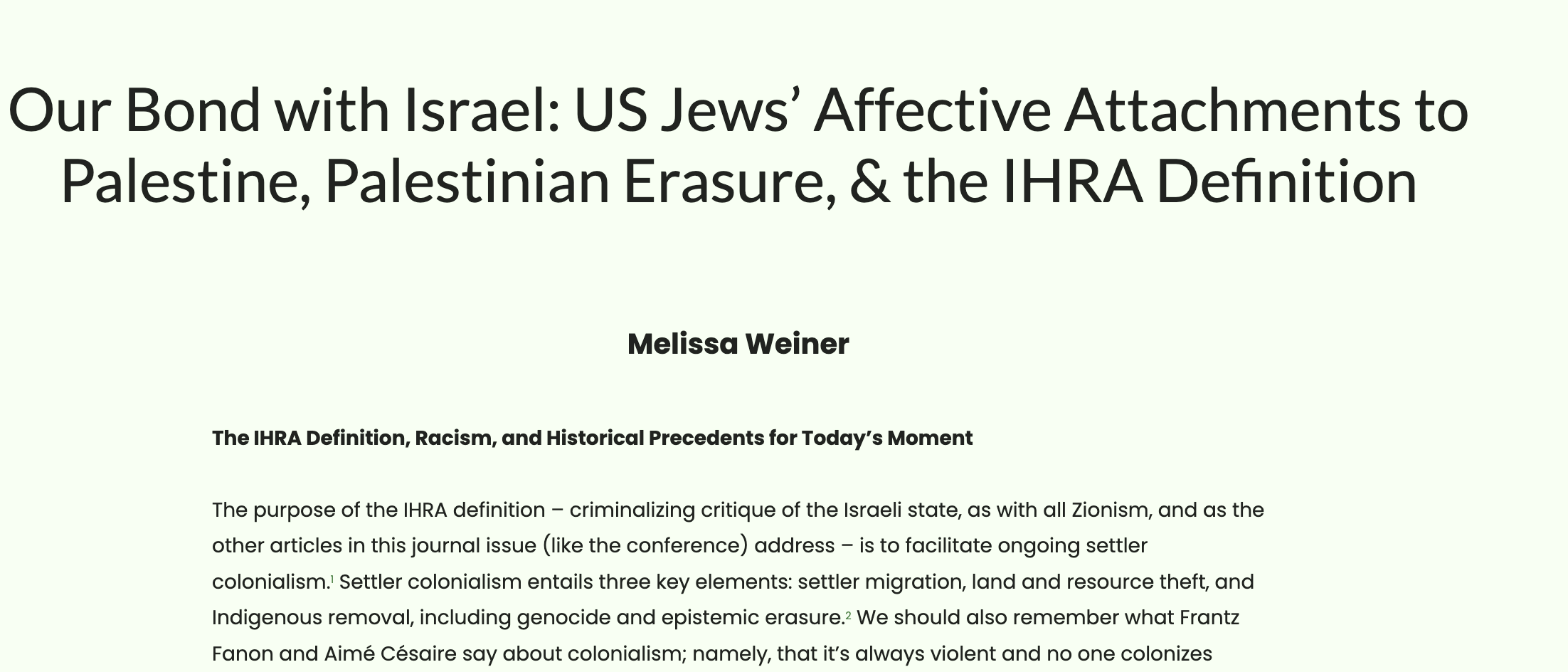 The Elephant in the Mandate: The Haunting behind Contemporary Jewish Divisions, Conversation 1.6