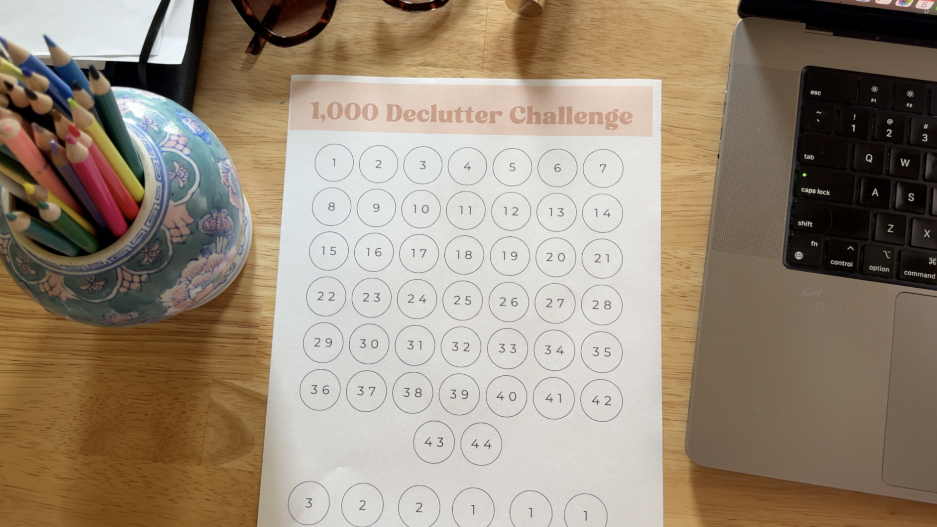 1,000 Item Declutter Challenge FREE Printable