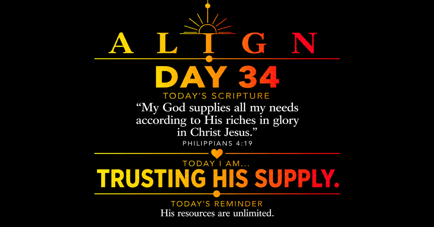 Trusting His Supply