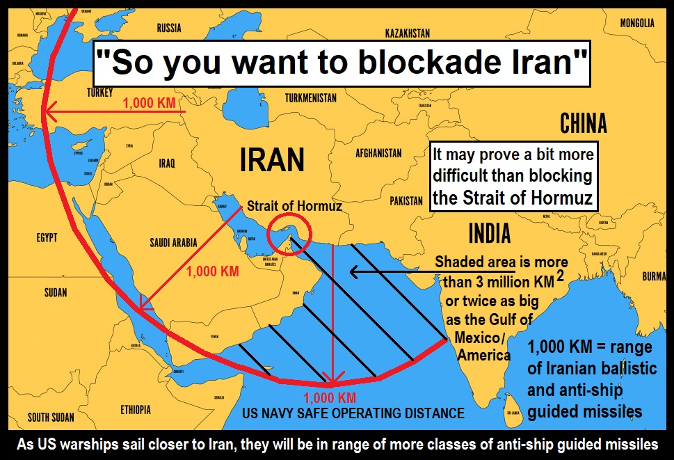 So you want to blockade Iran . . .