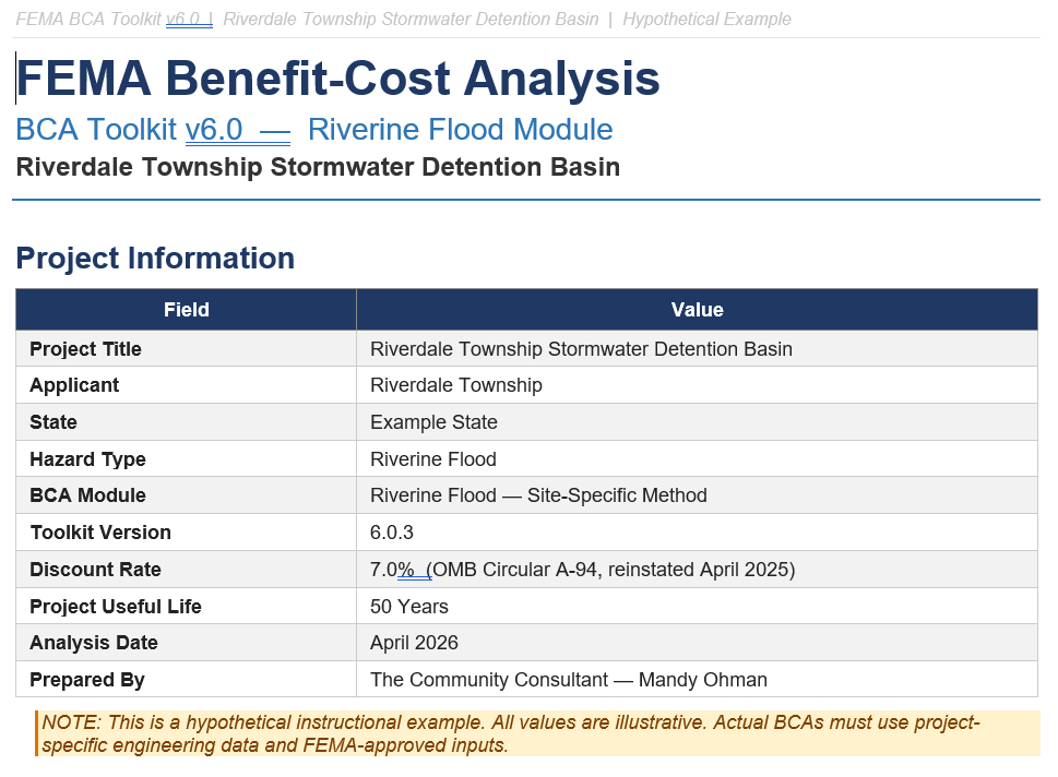 Bric Memo Example FEMA BRIC: A Guide to Writing a Benefit-Cost Analysis