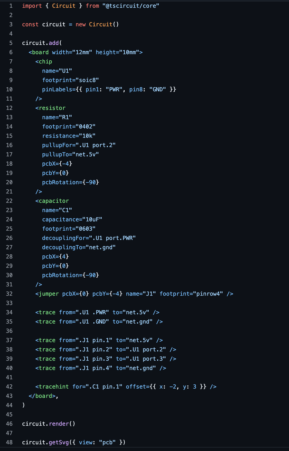How tscircuit works - compiling functional circuits from React code