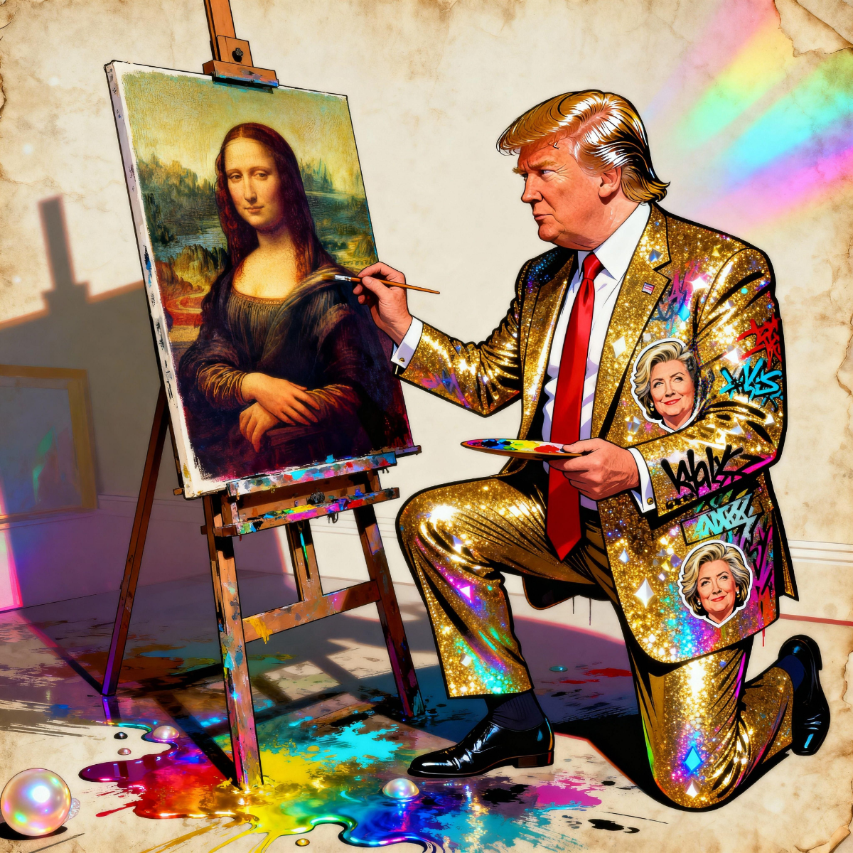 Magick Mica Trump parody art