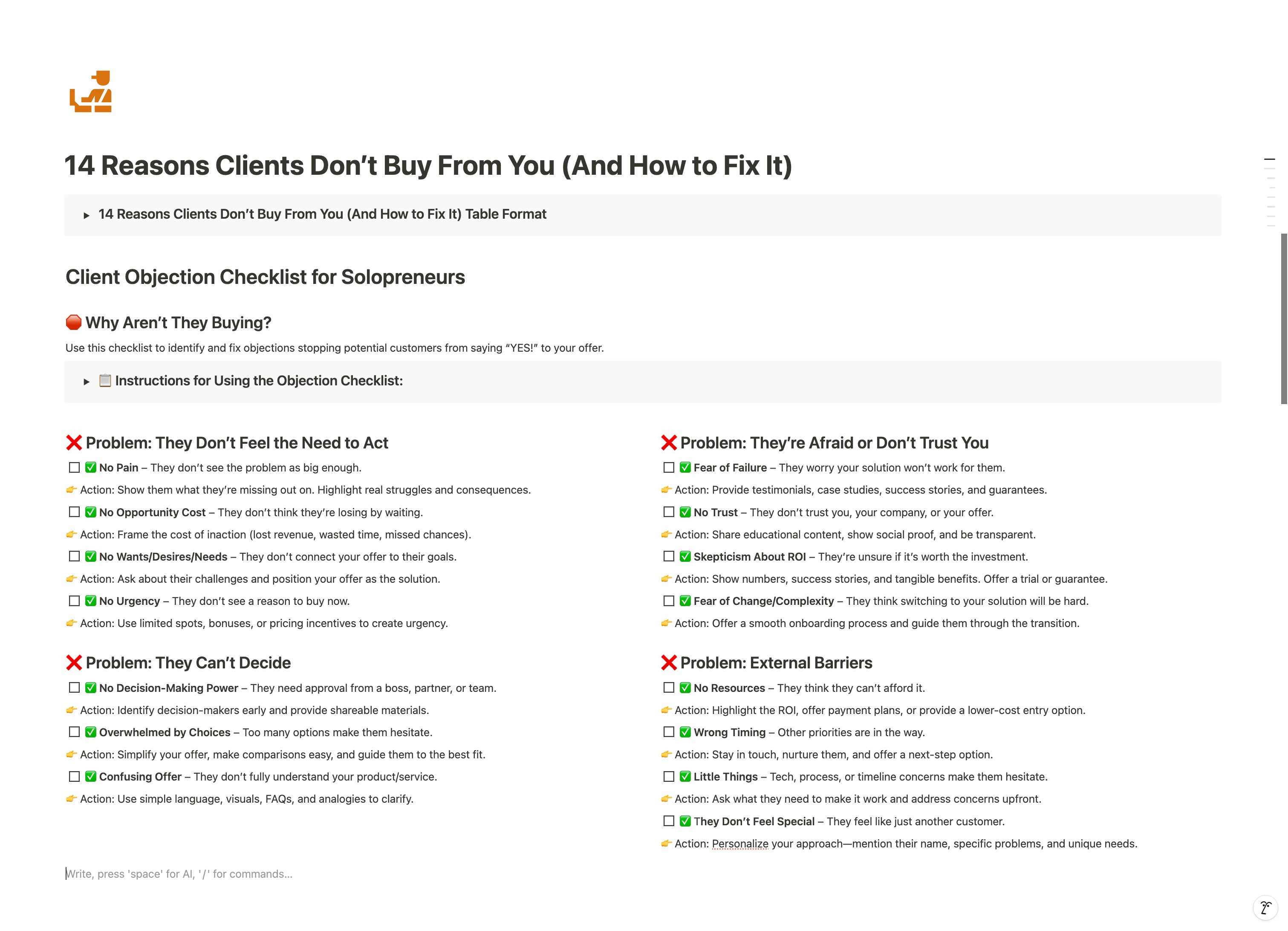 14 Reasons Clients Don’t Buy From You (And How to Fix It)