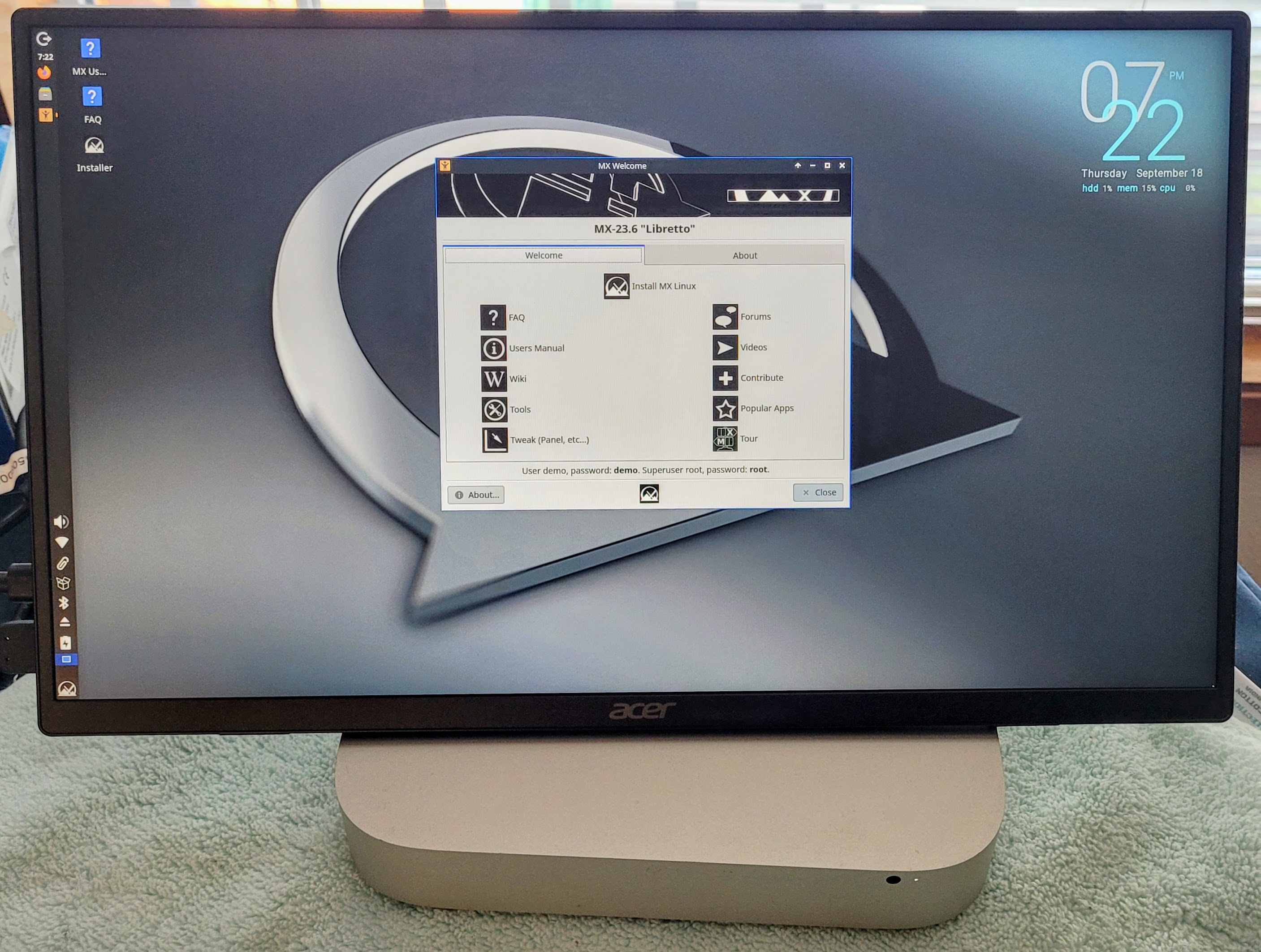 MX Linux on Mac Mini 2014
