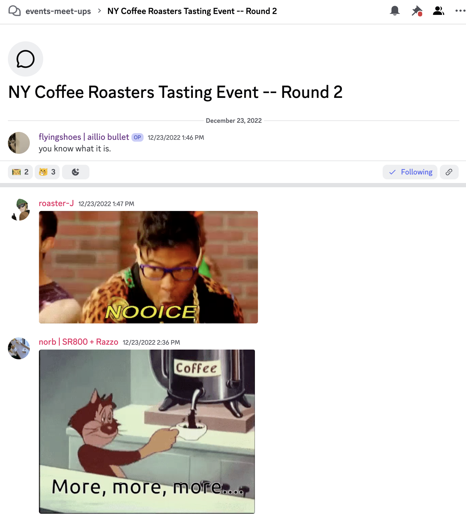 Discord thread creation