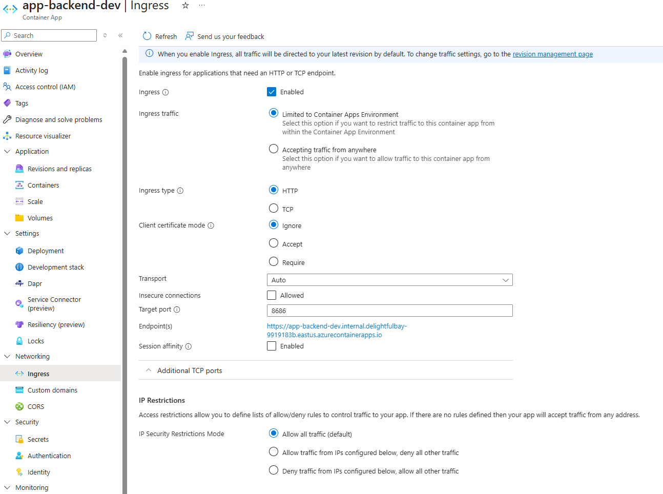 Private Container Communication in Azure Container Apps