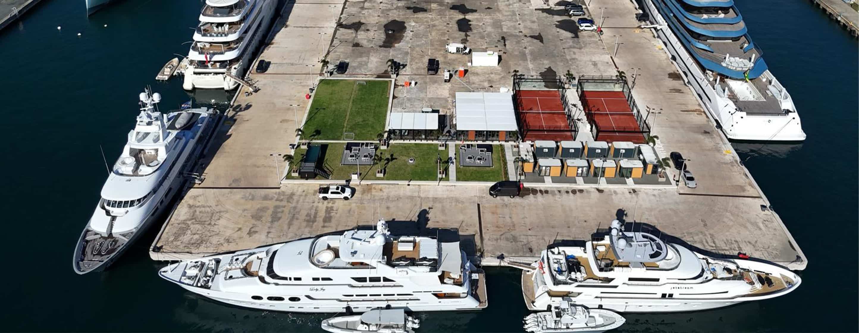 Padel courts at Safe Harbor Marina San Juan