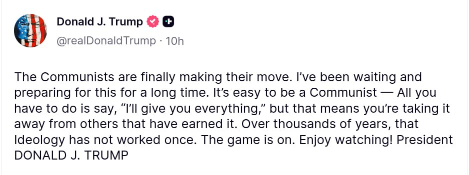 Truth Social Post