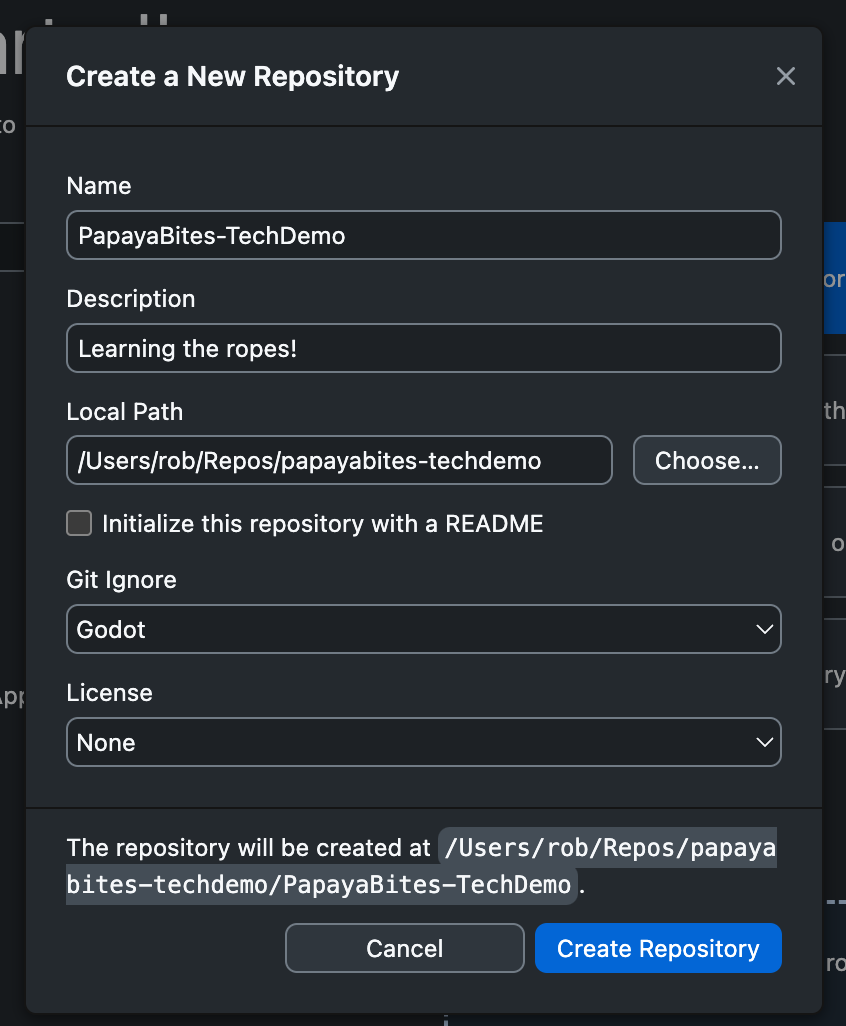 Guide: Godot and GitHub Desktop - by Rob - PapayaBytes