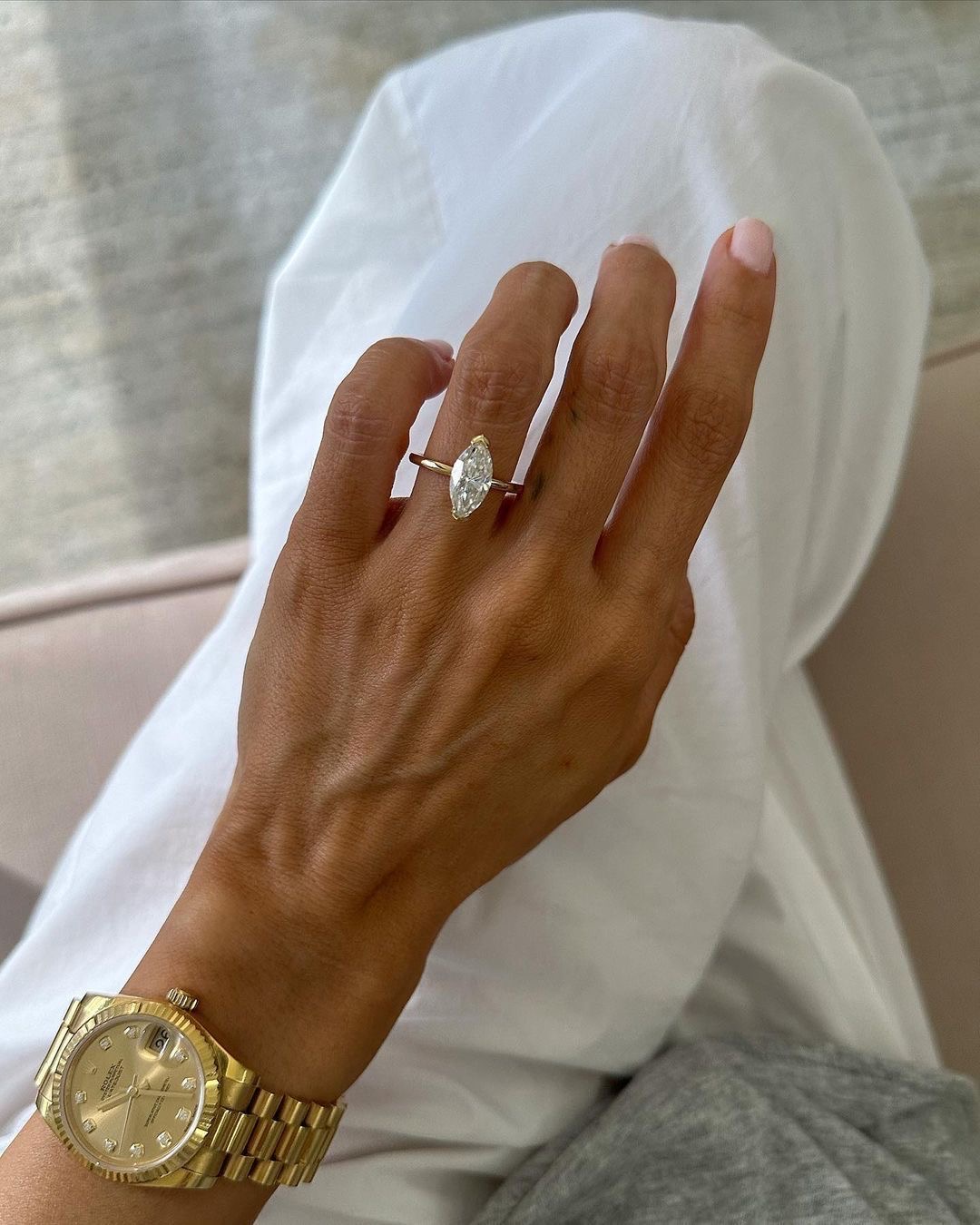 Marquise engagement ring