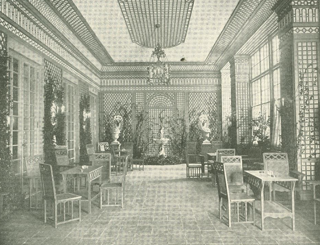 Trellis room in The Colony Club designed by Elsie De Wolfe | Westmoreland Cafe designed by Bryan O'Sullivan Studio, Photographed by William Jess Laird